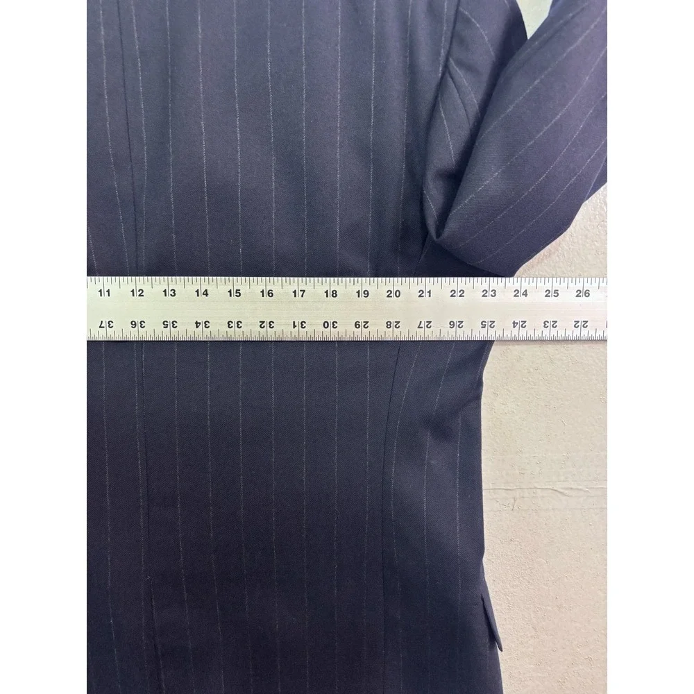 vtg 90s Evan Picone 44L 33x32 2pc Pant Suit Double Breasted Flannel Wool USA